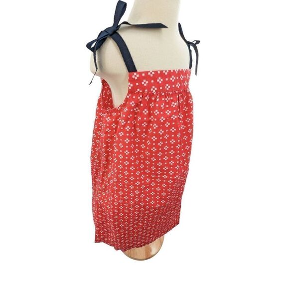 Hanna Anderson Girl’s Red Ribbon Strap Cotton Shift Dress Size 4 - Picture 6 of 11